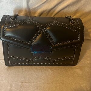 Studded Quilted Chain Shoulder Bag - Black New Without Tags